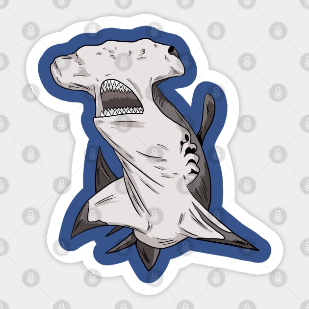 Hammerhead Shark Sticker by Black Snow Comics